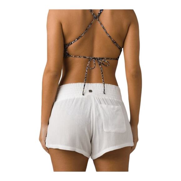 Prana shorts womens size xl white fernie hybrid swim beachy gauzy coverup - Picture 2 of 10